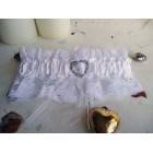 White Wedding Garter with Heart Buckle